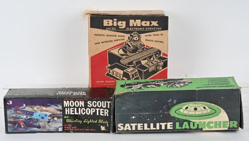 3- VINTAGE SPACE TOYS w/ BOXES
