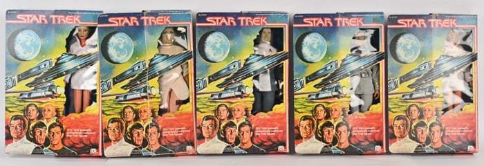5- MEGO 12" STAR TREK ACTION FIGURES w/ BOXES