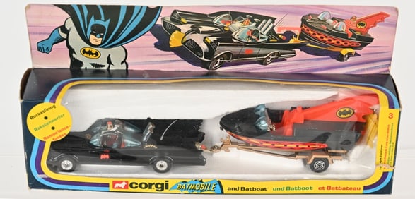 CORGI #3 BATMOBILE & BATBOAT PLAY SET MIB