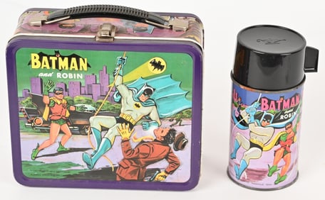 1966 ALADDIN BATMAN & ROBIN LUNCHBOX & THERMOS