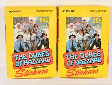 2- DONRUS THE DUKES OF HAZZARD STICKERS