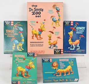 5- 1959 REVELL DR SEUSS ZOO SETS w/ BOXES