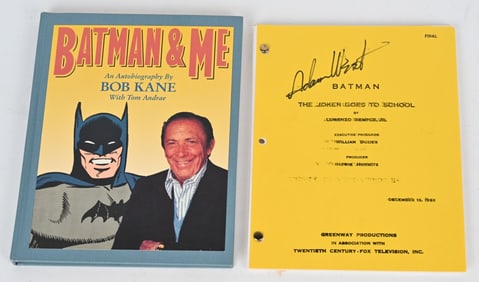 1965 BATMAN TV SCRIPT & BATMAN BOOK w/ AUTOGRAPHS