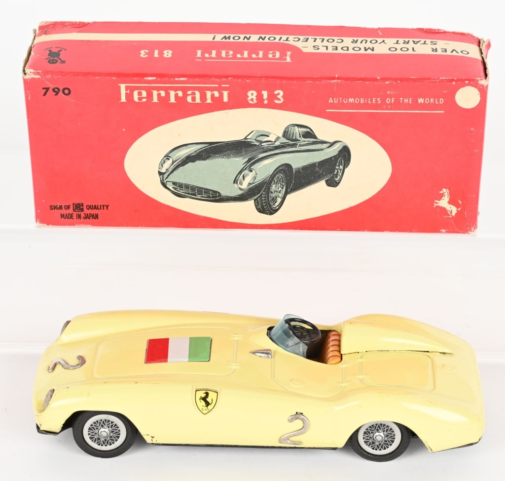BANDAI TIN FRICTION FERRARI 813 w/ BOX (1 of 8)