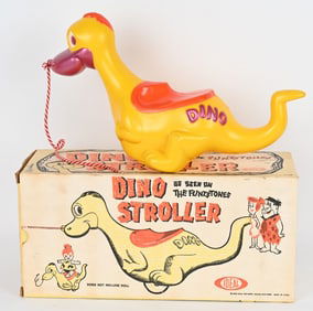 1963 IDEAL FLINTSTONE DINO STROLLER w/ BOX