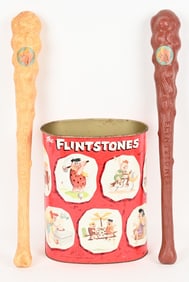 FLINTSTONES GARBAGE CAR & BASEBALL BATS