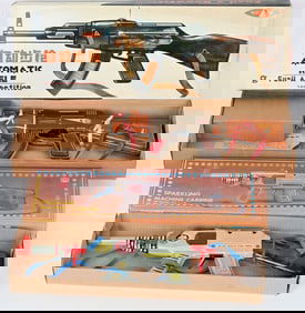 2- TIN TOY MACHINE GUNS w/ BOXES