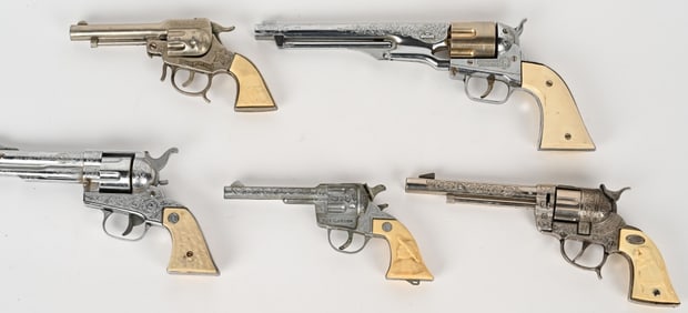 5- COWBOY REVOLVER CAP GUNS