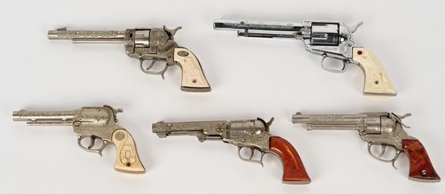 5- COWBOY REVOLVER CAP GUNS