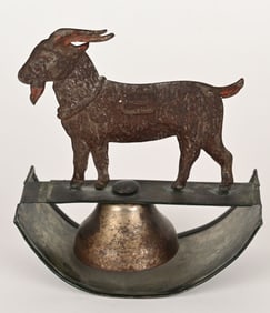 FALLOWS TIN GOAT ON ROCKER PLATFORM w/ BELL