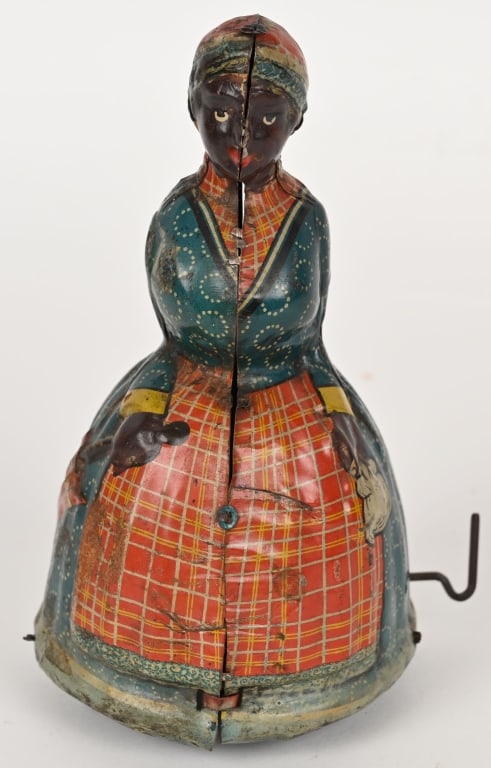 GERMAN TIN WINDUP BLACK LADY w/ UMBRELLA (1 of 4)