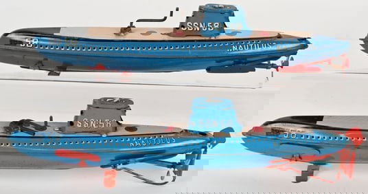 2- JAPAN TIN WINDUP NUTILUS SUBMARINES