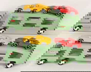 2- TONKA PRESSED STEEL CAR HAULERS w/ CORVETTES