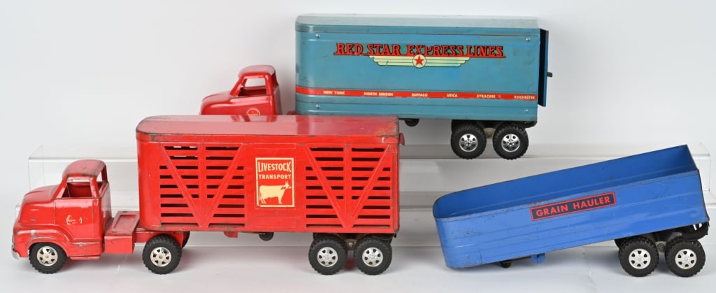 2- DUNWELL PRESSED STEEL TRUCKS & TRAILERS (1 of 11)