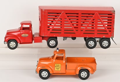 2- TONKA PRESSED STEEL TRUCKS, 1955 & 1956