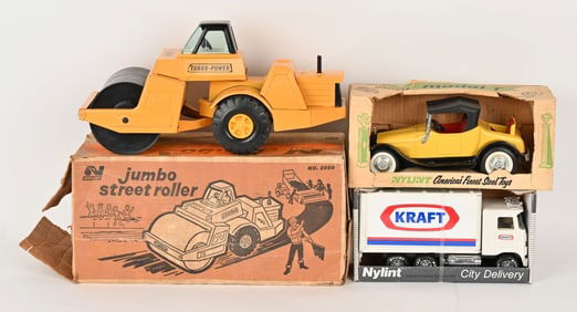 3- NYLINT PRESSED STEEL VEHICLES w/ BOXES