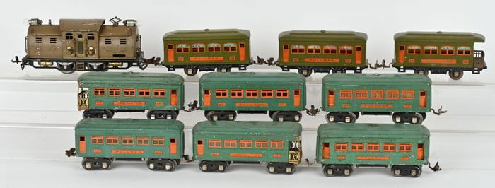 LIONEL PREWAR O GA 254 ENGINE & PULLMAN CARS