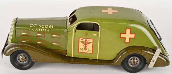 MARX TIN WINDUP WAR DEPT AMBULANCE