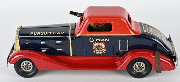 MARX TIN WINDUP G-MAN CAR PURSUIT CAR