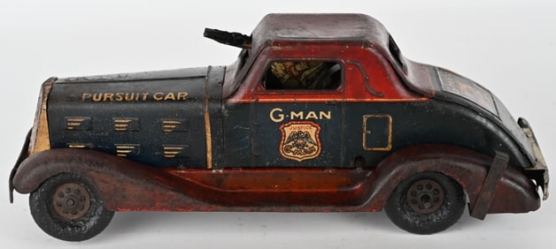 MARX TIN WINDUP G-MAN CAR PURSUIT CAR