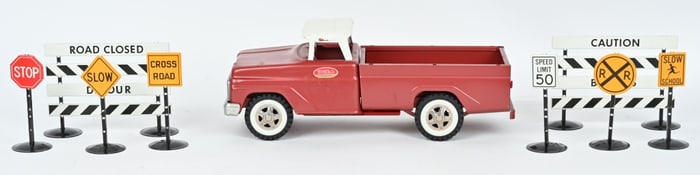 TONKA PICKUP TRUCK & ROAD SIGNS