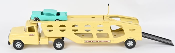 TONKA CAR HAULER & 1957 CHEVY