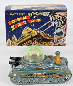 JAPAN BATTERY OP LOOPING SPACE TANK w/ BOX