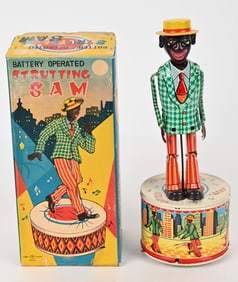 JAPAN BATTERY OP STRUTTING SAM w/ BOX