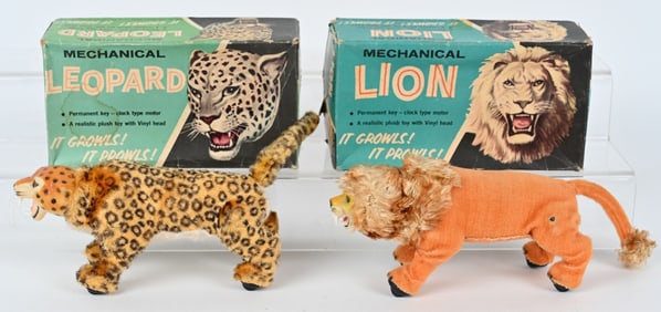 MARX WINDUP LION & LEOPARD w/ BOXES