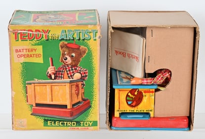 JAPAN BATTERY OP TEDDY THE ARTIST w/ BOX