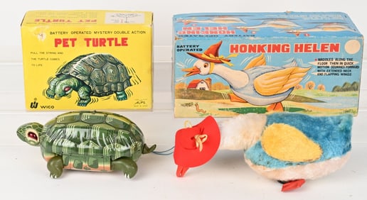 JAPAN BATTERY OP PET TURTLE & HONKING HELEN