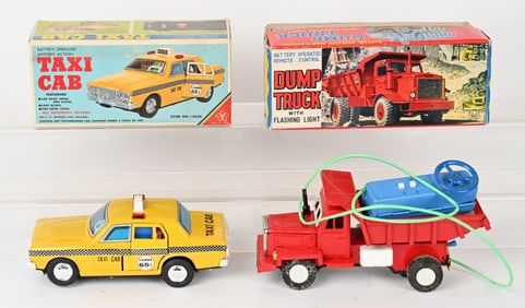 JAPAN BATTERY OP DUMP TRUCK & TAXI CAB