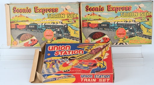 3- MARX TRAIN SETS w/ BOXES