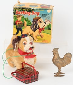 JAPAN BATTERY OP BARKING DOG & ROOSTER BANK