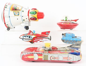 LOT OF TIN SPACE TOYS