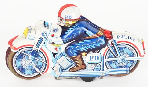 JAPAN TIN FRICTION TIN POLICE MOTORCYCLE
