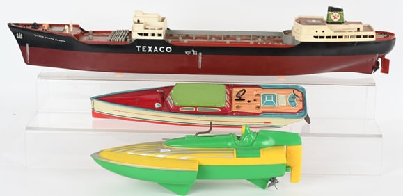 3- VINTAGE TOY BOATS