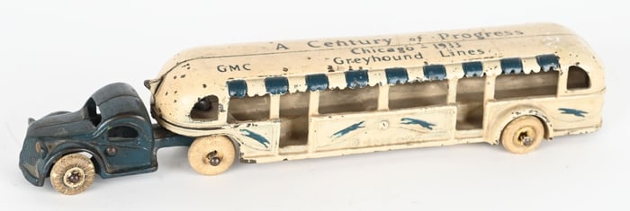 11" ARCADE CAST IRON 1933 CHICAGO WORLDS FAIR BUS