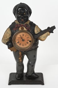 ANTIQUE CAST IRON BLACK BLINKING EYE CLOCK