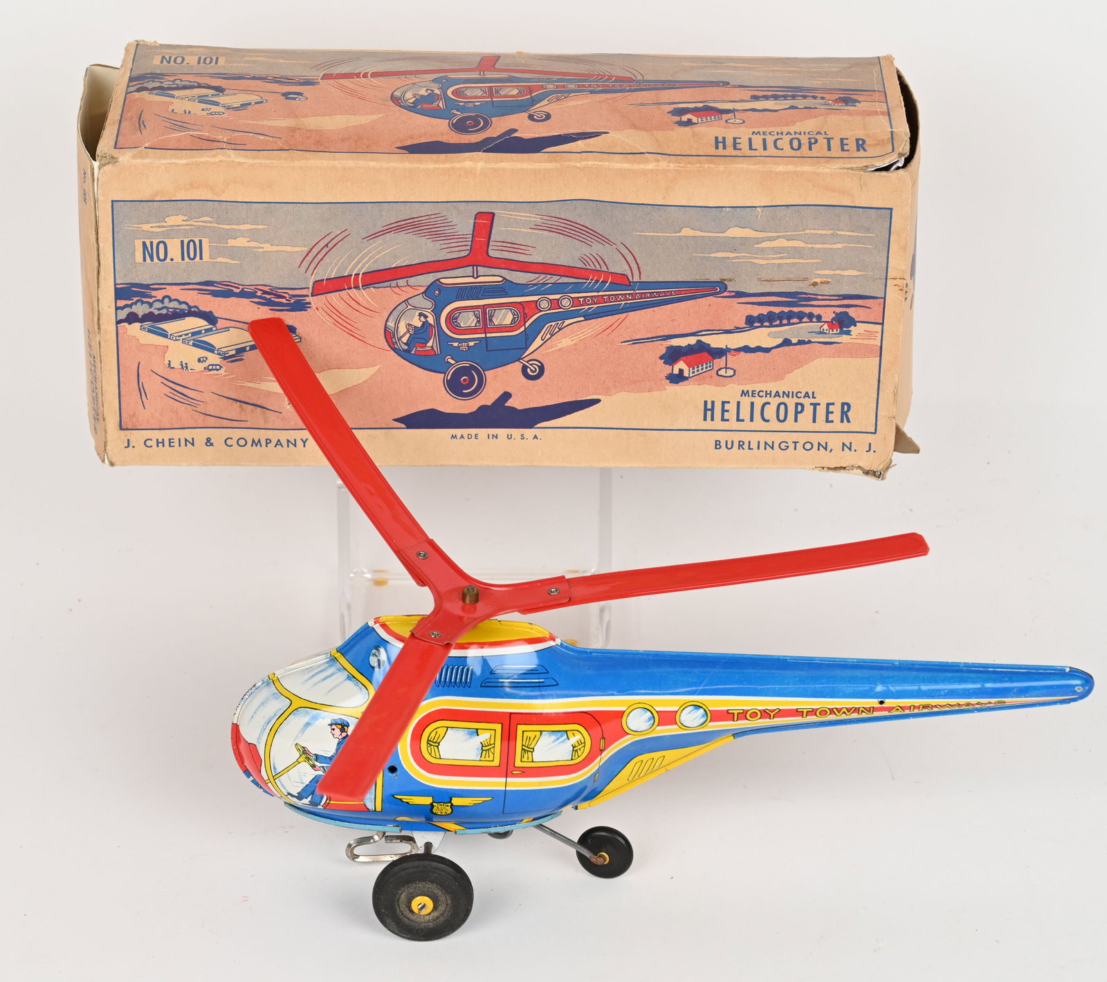 CHEIN TIN WINDUP HELICOPETER w/ BOX (1 of 4)
