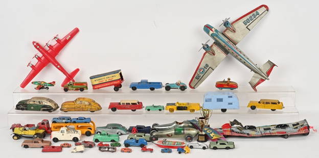 LARGE LOT OF TOY VEHICLES AND AIRPLANES: Lot includes Marx, Japan, Tin, Die Cast and more. Condition varies. AS-IS