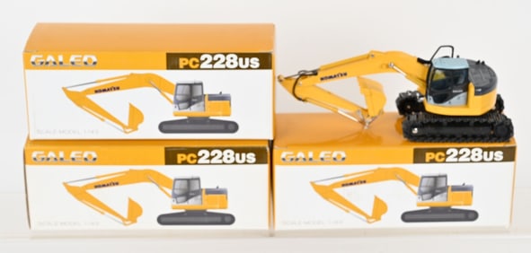 3- GALEO 1:43 KOMATSU PC228US EXCAVATOR MIB