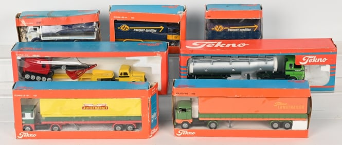 6- TEKNO DIECAST TRUCK w/ BOXES