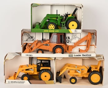4- ERTL 1:16 BACKHOE INDUSTRIAL TRACTORS MIB