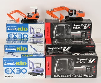 6- HITACHI DIECAST EXCAVATORS MIB