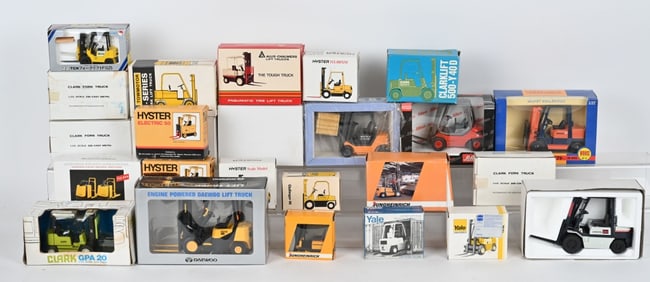 25- DIECAST LIFT TRUCKS w/ BOXES