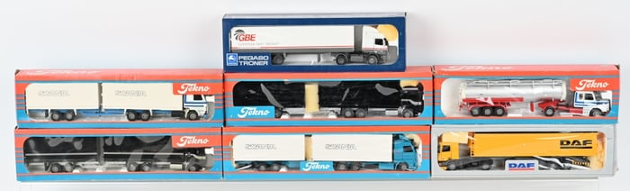 7- TEKNO 1:50 SEMI TRUCK & TRAILERS MIB