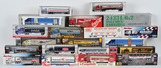 20- DIECAST SEMI TRUCK & TRAILERS MIB