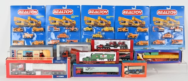 LOT OF VARIOUS DIECAST TRUCKS & MORE