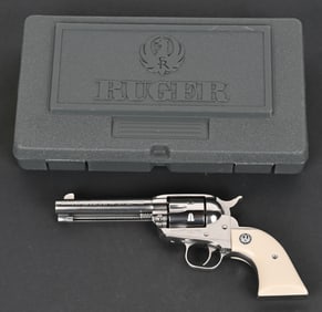 RUGER SINGLE ACTION STAINLESS STEEL REVOLVER W/BOX